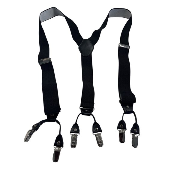 Adjustable Heavy-Duty Grade Code Suspenders With 6 Strong Clips & Leather Reinfo - Picture 1 of 4